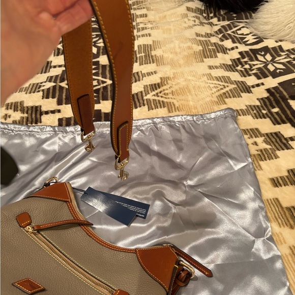 Dooney & Bourke Tan and Brown Leather Shoulder Bag - Picture 8 of 13